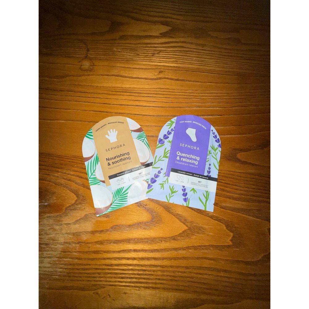 Sephora Collection Coconut Hand‎ Mask and Lavender Foot Mask Set of 2 New